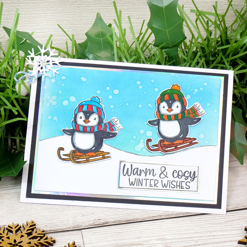 For the Love of Stamps - Playful Penguins