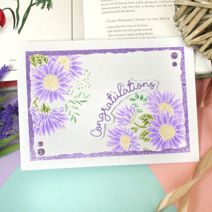 For the Love of Stamps - A Circle of Sunflowers