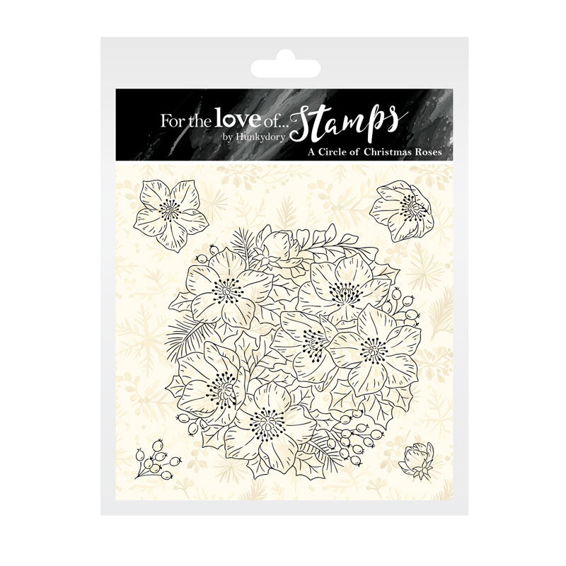 For the Love of Stamps - A Circle of Christmas Roses