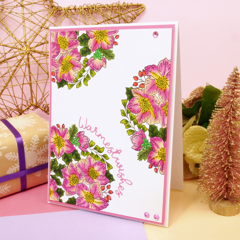 For the Love of Stamps - A Circle of Christmas Roses