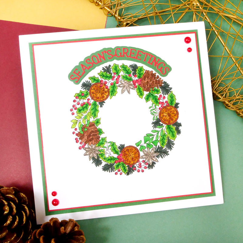 For the Love of Stamps - A Circle of Festive Foliage