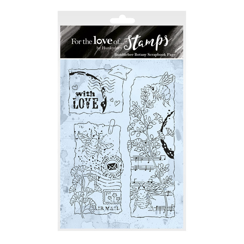 For the Love of Stamps - Bumblebee Botany Scrapbook Page
