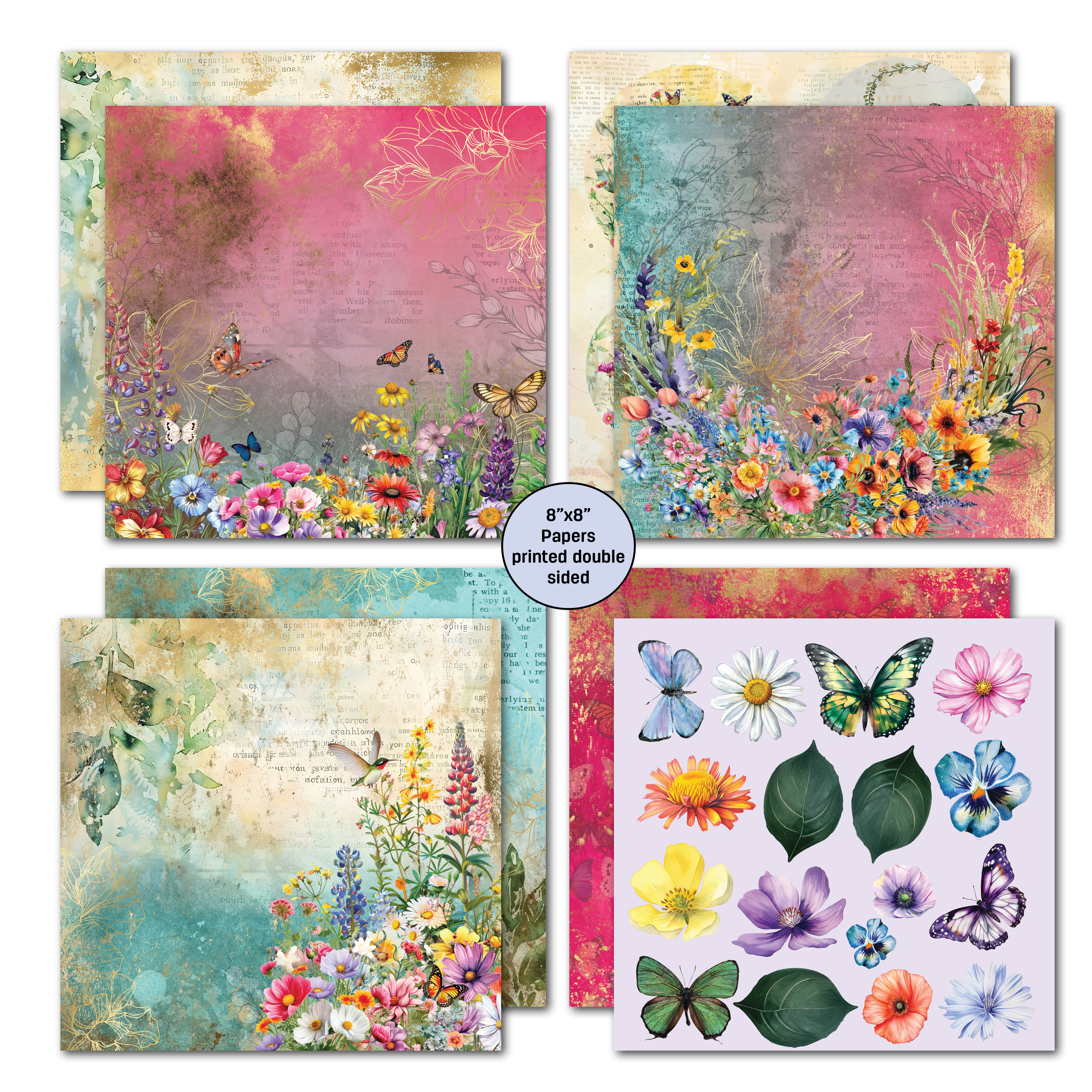 3Quarter Designs Fluttering Wings 8x8 Paper Pack