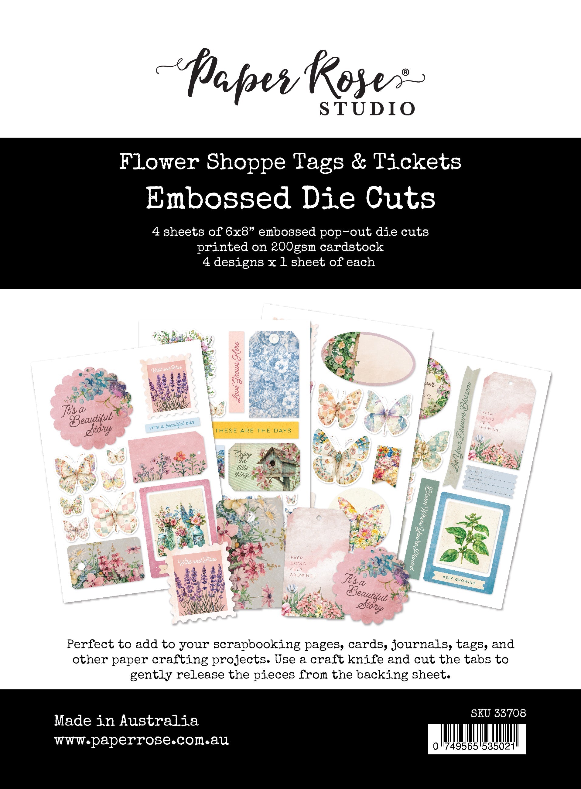 Flower Shoppe Basics Tags Embossed Die Cuts 33708