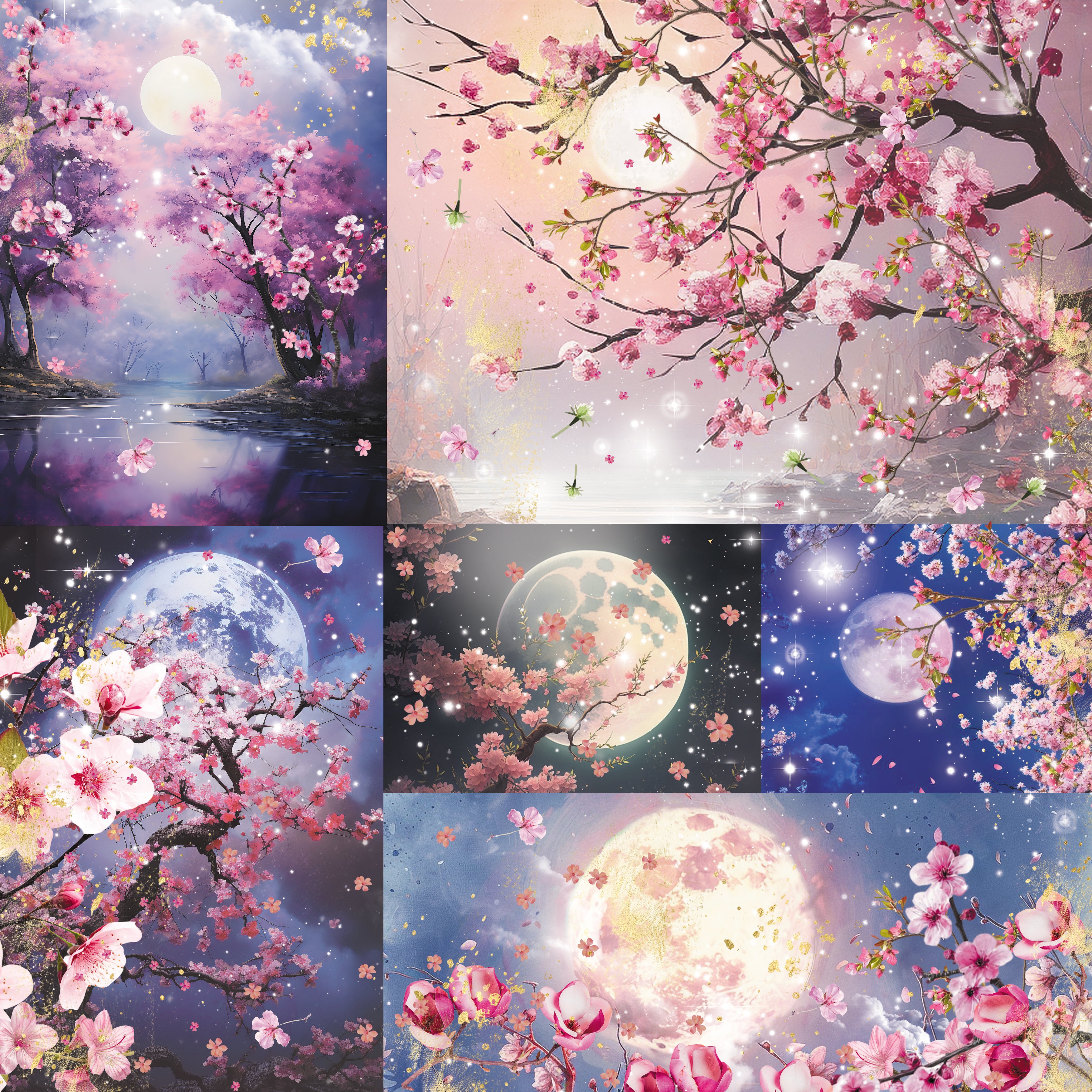 Natures Garden Lunar Blooms - 12”x12” Paper Pad