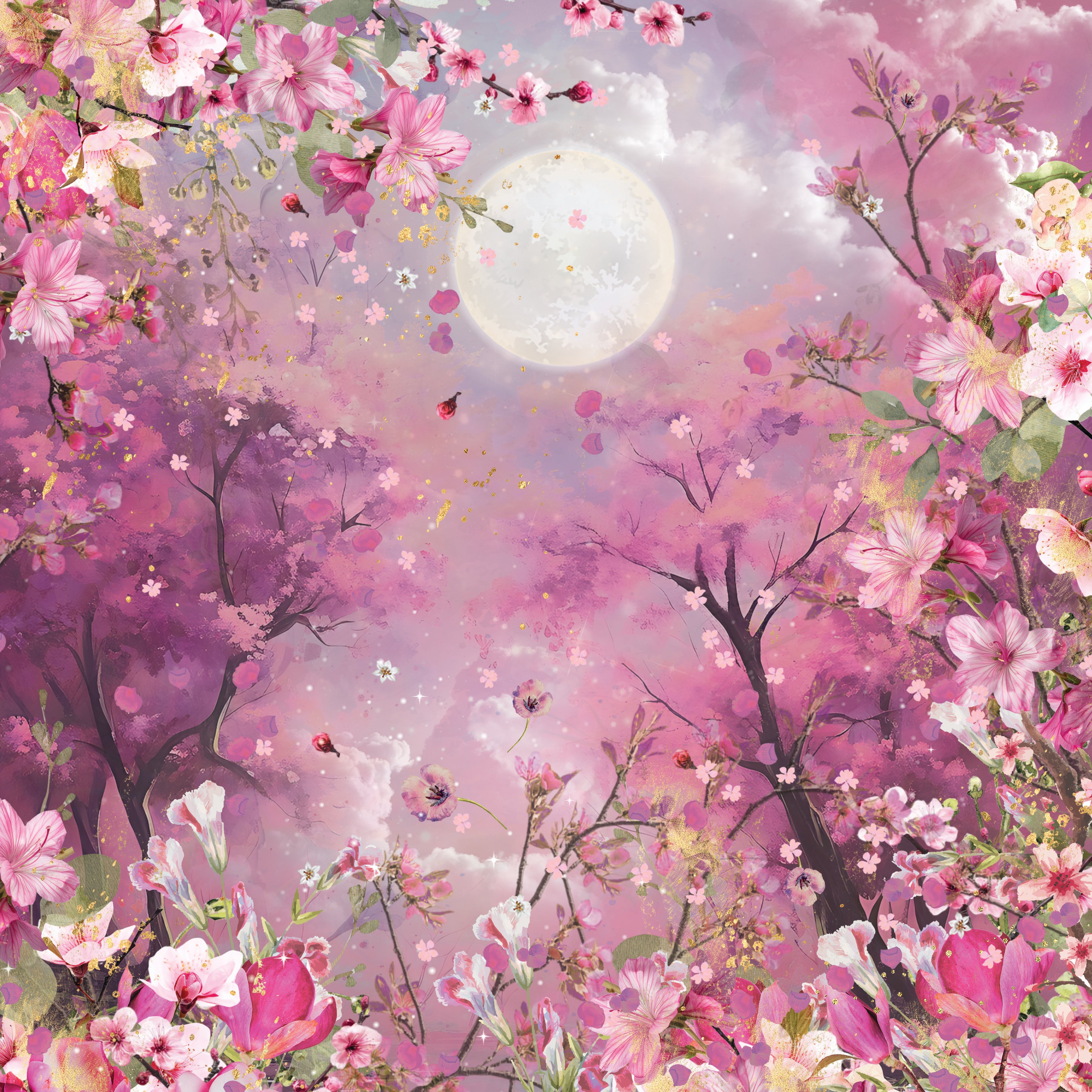 Natures Garden Lunar Blooms - 12”x12” Paper Pad