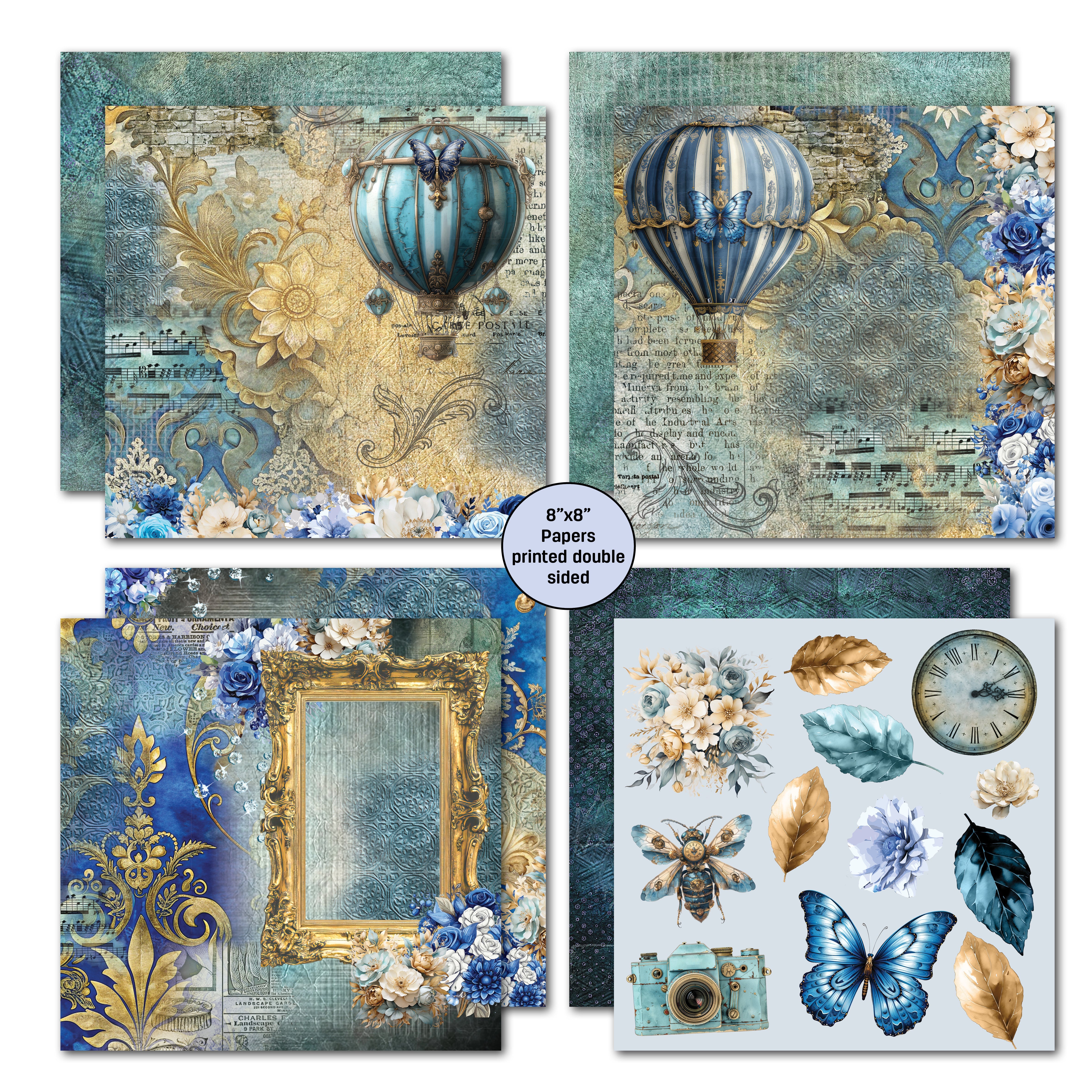 3Quarter Designs Grunged Baroque  8x8 Paper Pack