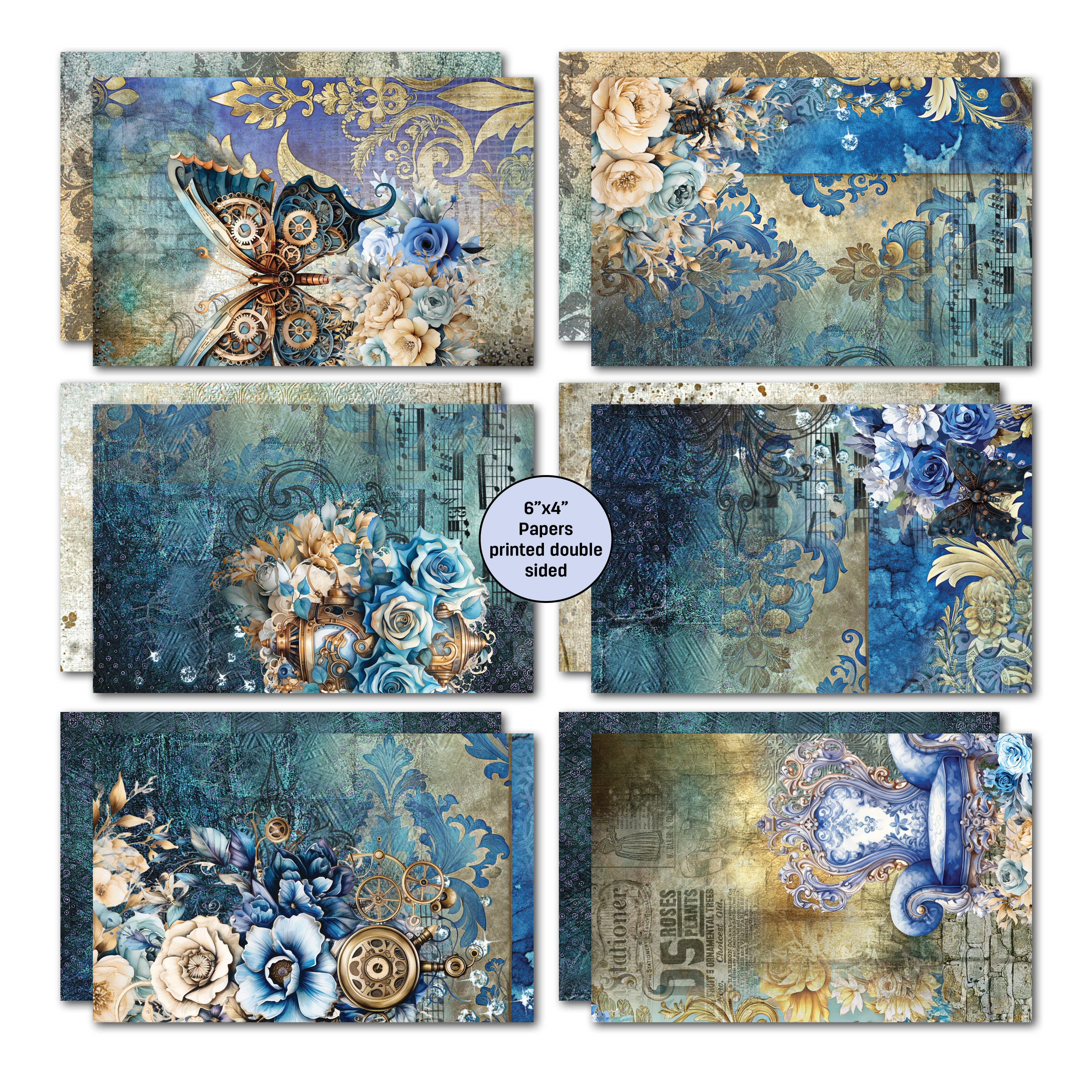 3Quarter Designs Grunged Baroque  6x4 Card Pack