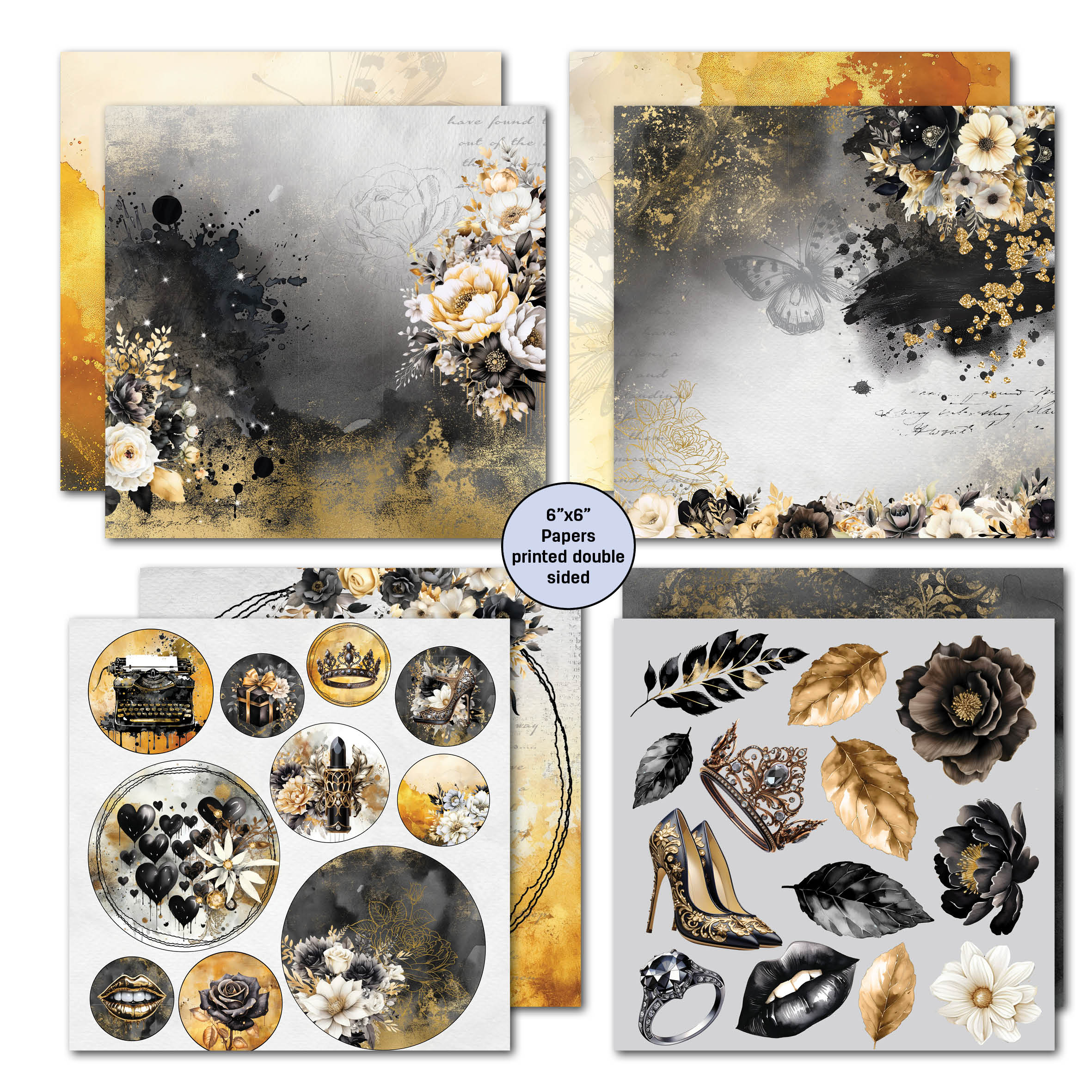 3Quarter Designs Golden Ebony 6x6 Paper Pack