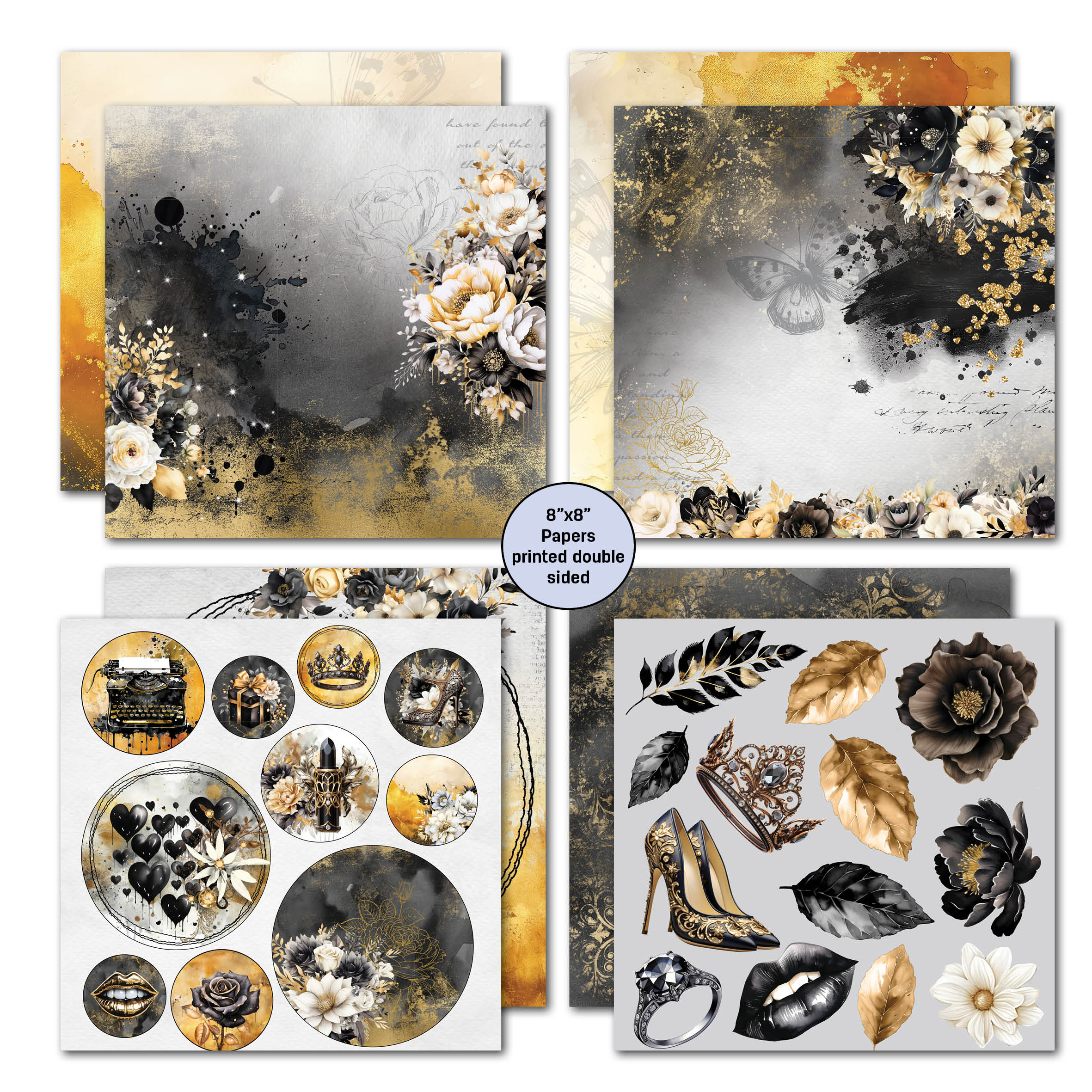 3Quarter Designs Golden Ebony 8x8 Paper Pack