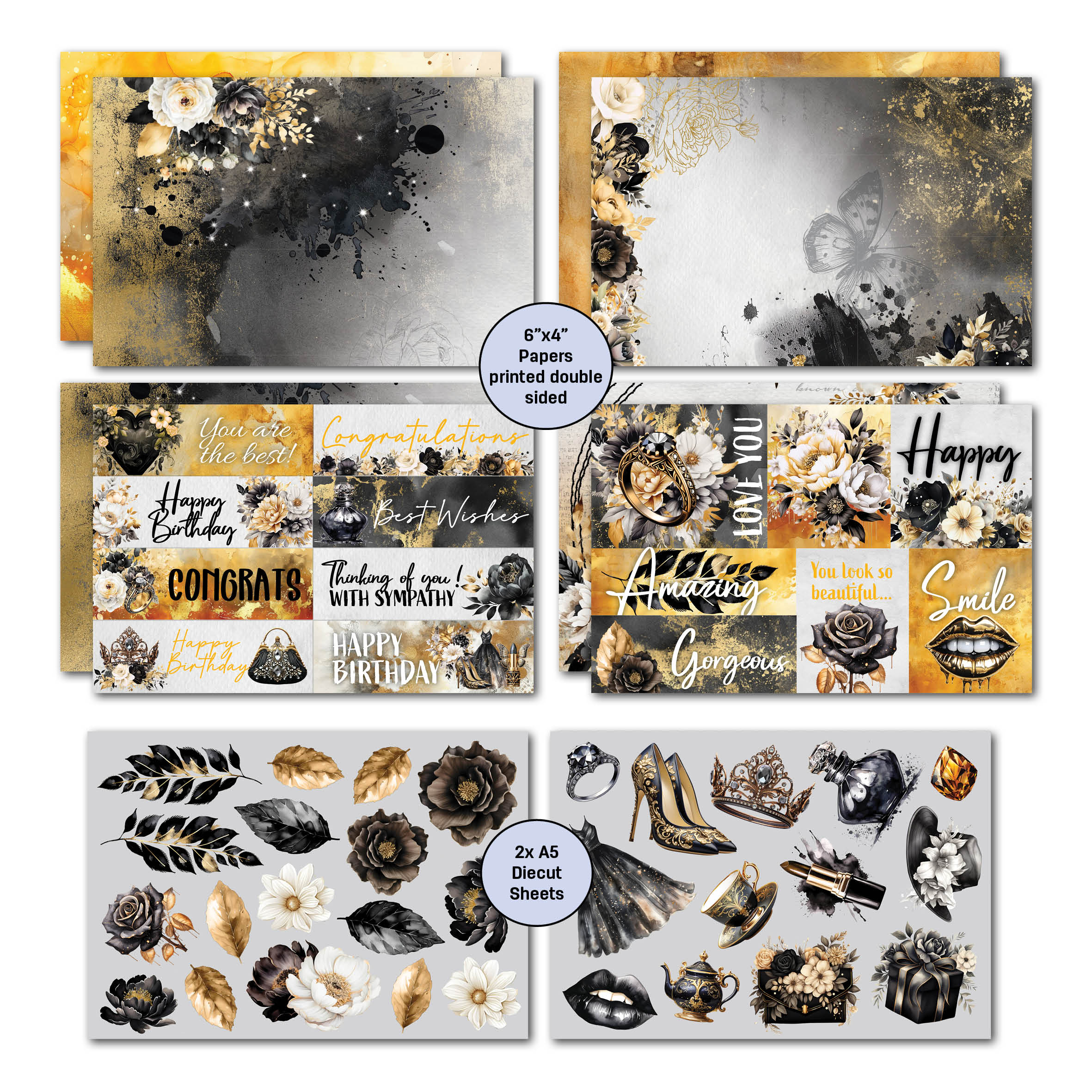 3Quarter Designs Golden Ebony 6x4 Card Pack