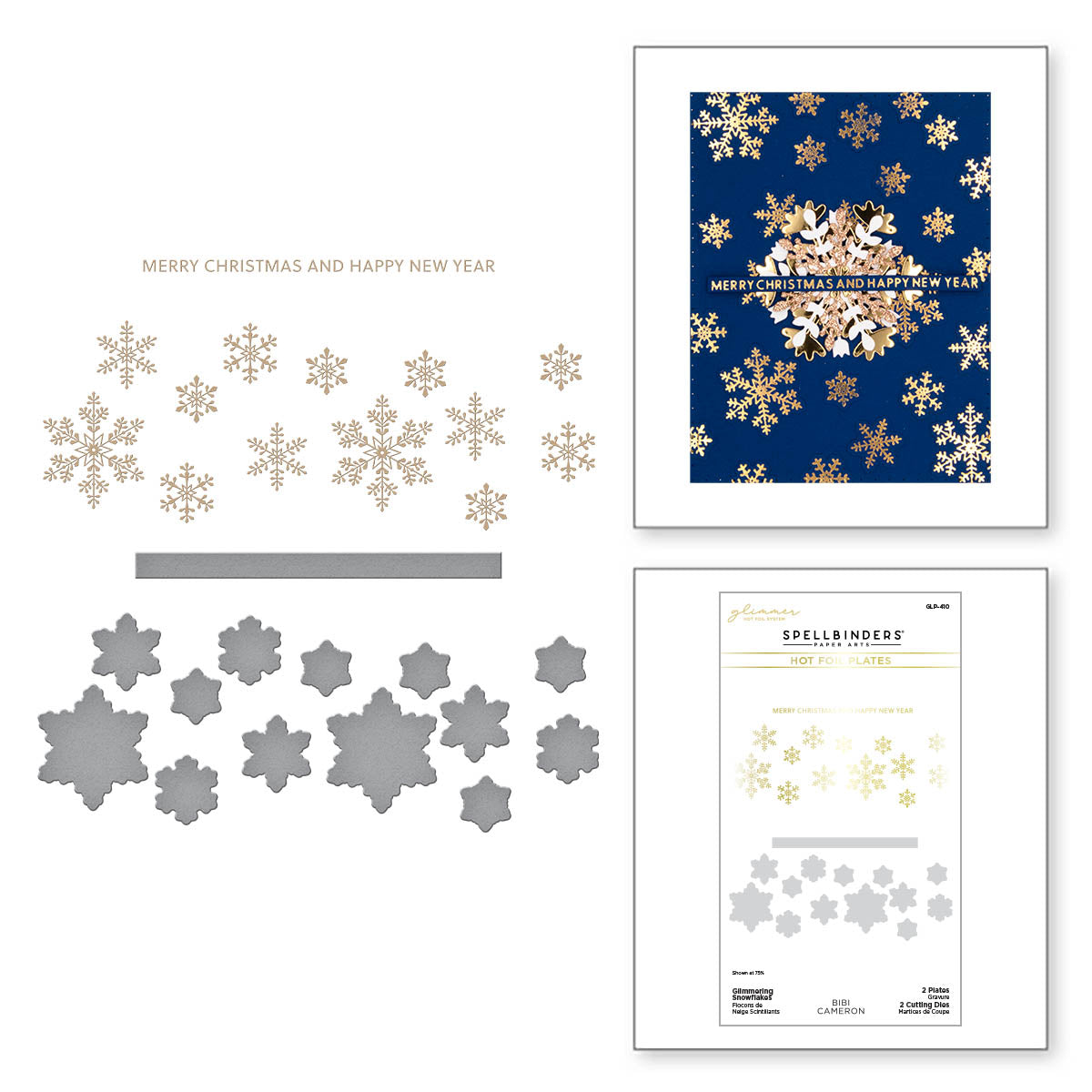 Glimmering Snowflakes Hot Foil Plate & Die Set  from the Bibi's Snowflakes Collection by Bibi Cameron