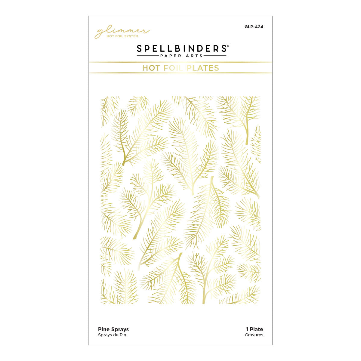 Pine Sprays Hot Foil Plate from the Glimmer for the Holidays Collection