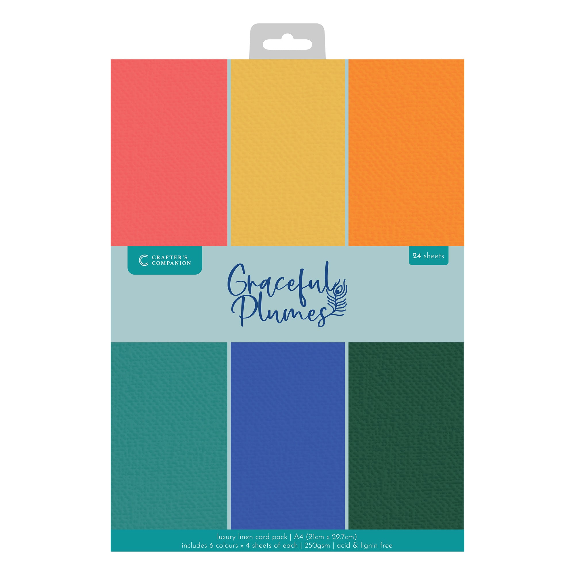 Graceful Plumes Luxury Linen Card Pack A4 