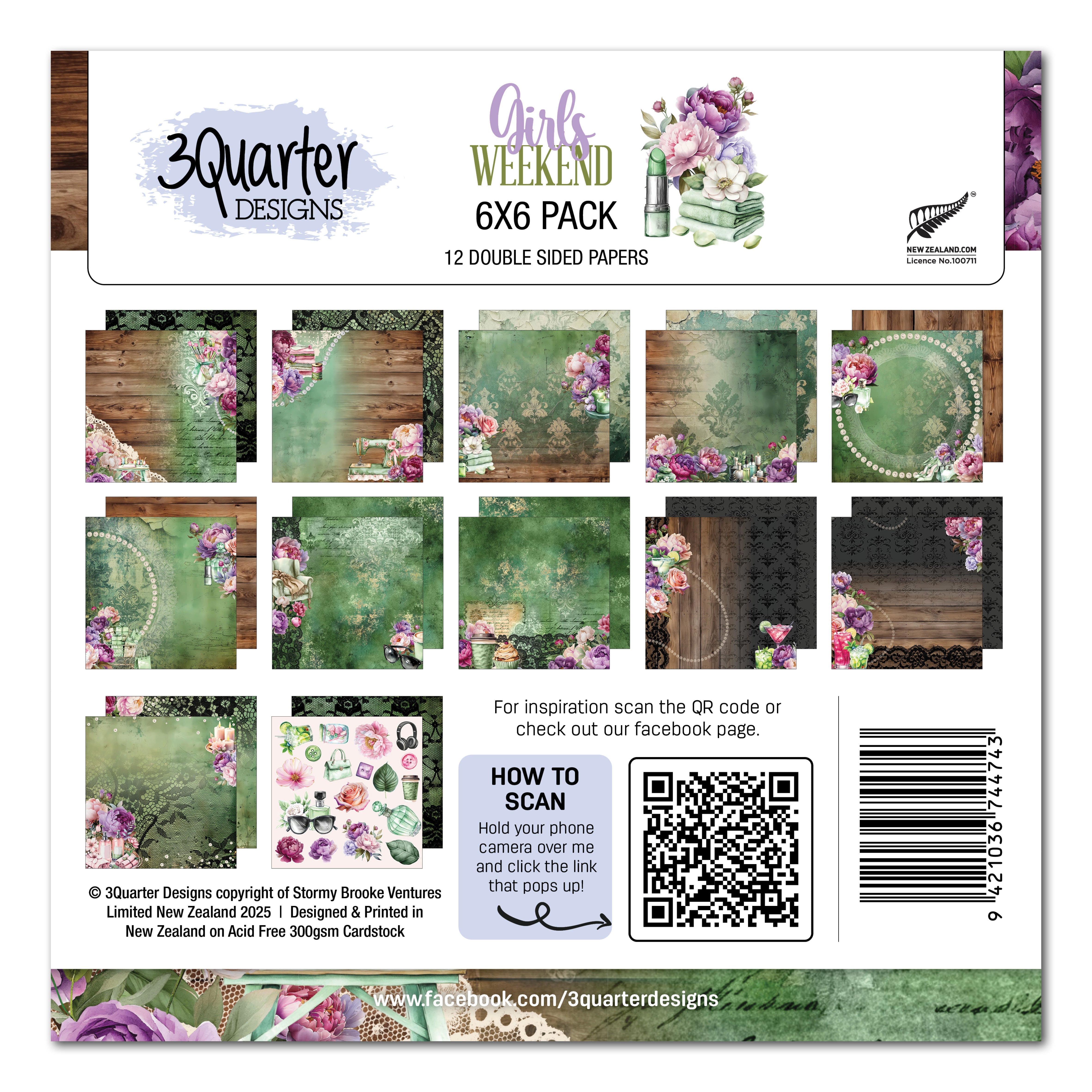 3Quarter Designs Girls Weekend 6x6 Paper Pack