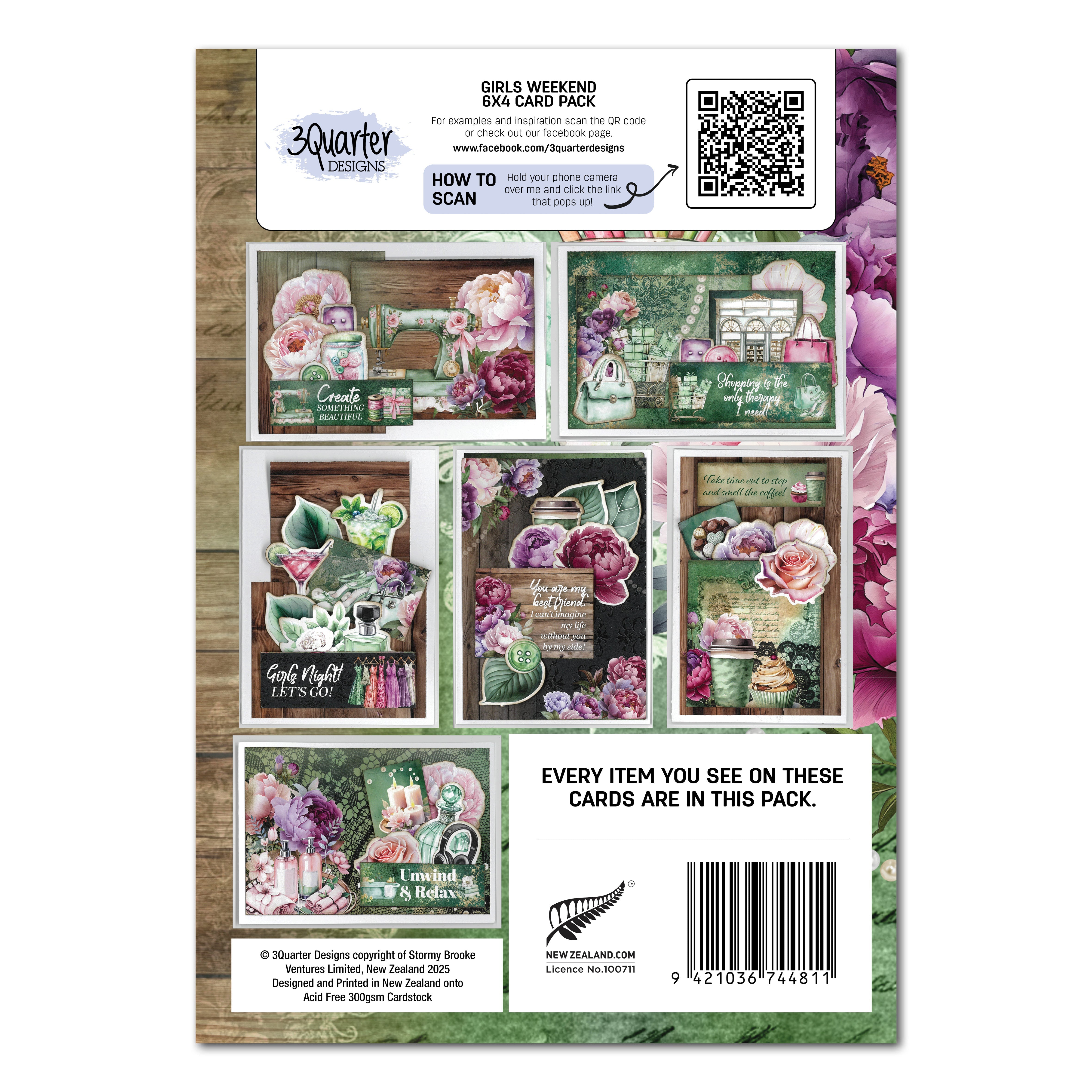 3Quarter Designs Girls Weekend  6x4 Card Pack