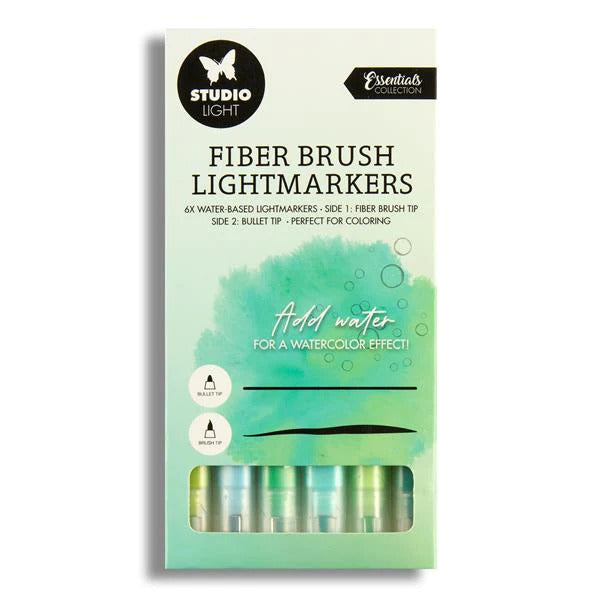 Fiber Brush Lightmarkers - Greens Colour 6 Pack