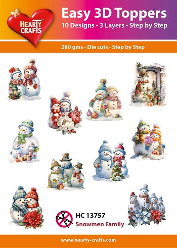 Hearty Crafts - Easy 3D - Snowmen Family