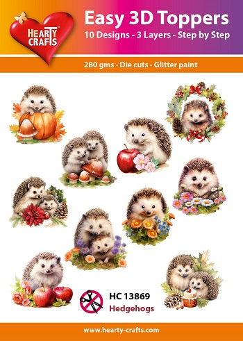 Hearty Crafts Easy 3D Toppers - Hedgehogs