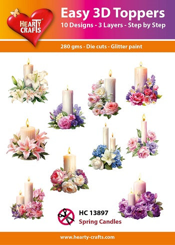 Hearty Crafts Easy 3D Toppers - Spring Candles