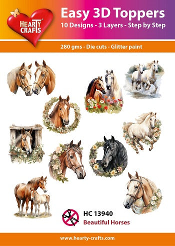 Hearty Crafts Easy 3D Toppers - Beautiful Horses