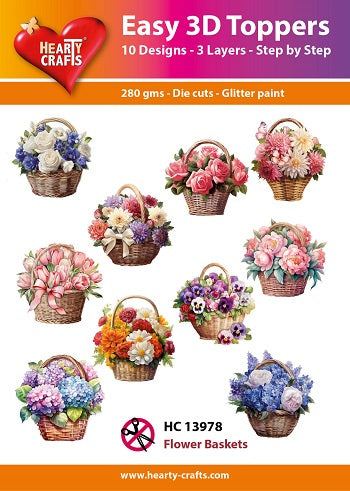 Hearty Crafts Easy 3D Toppers - Flower Baskets