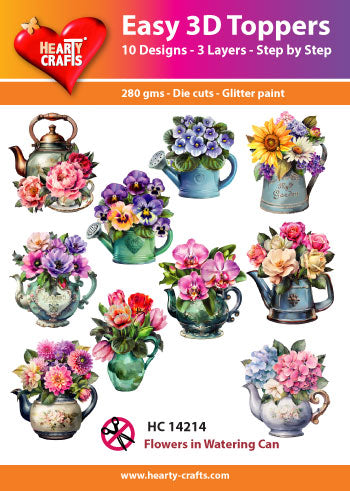 Hearty Crafts Easy 3D Topper - Flowers in Watering Can