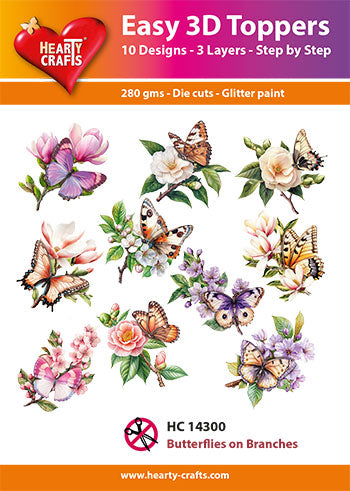 Hearty Crafts Easy 3D Topper - Butterflies on Branches