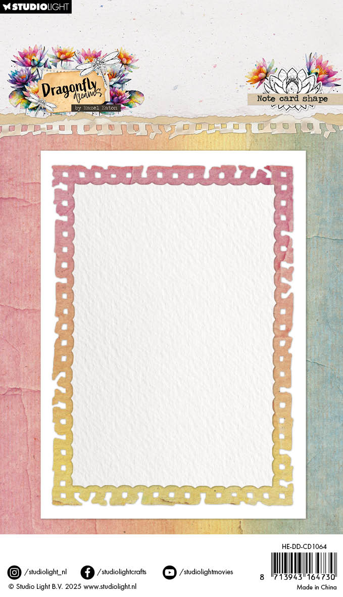 HE Cutting Die Note Card Shape Dragonfly Dreams 105x148x1mm 2 Pieces