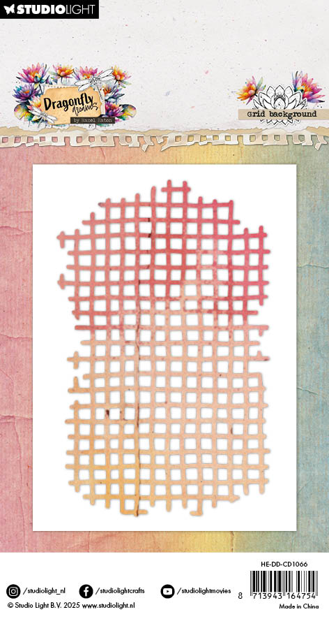 HE Cutting Die Grid Background Dragonfly Dreams 56.5x94x1mm 1 Pieces