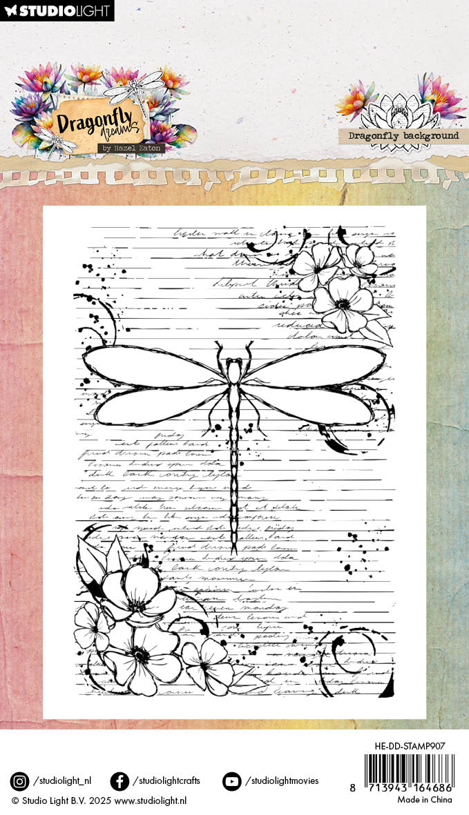 HE Clear Stamp Dragonfly Background Dragonfly Dreams 93x136x3mm 1 Pieces