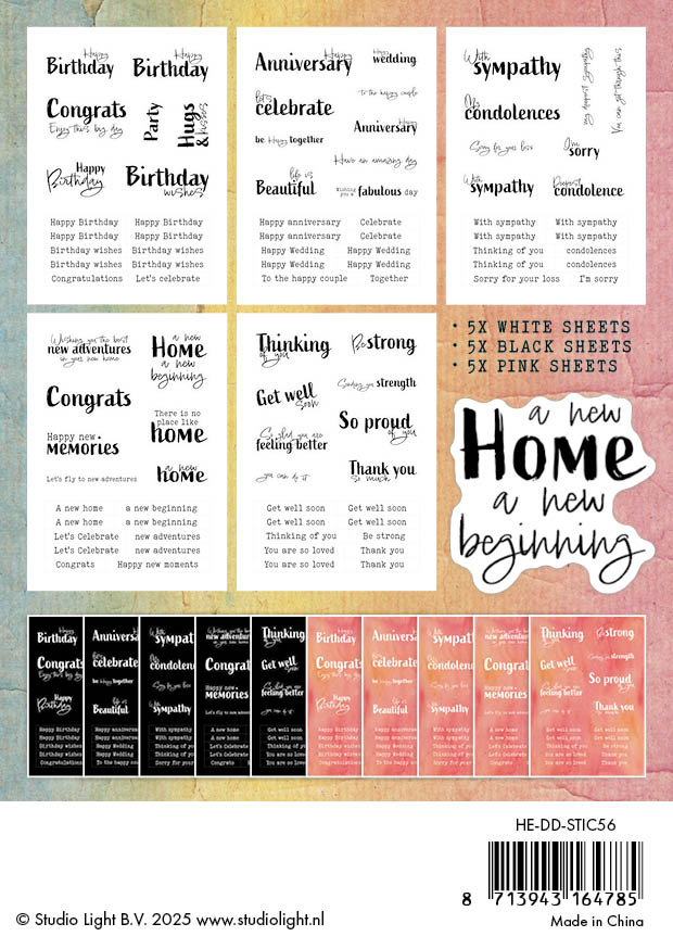 HE Sticker Paper Pad Sentiments Dragonfly Dreams 105x148x3mm 20 Sheets