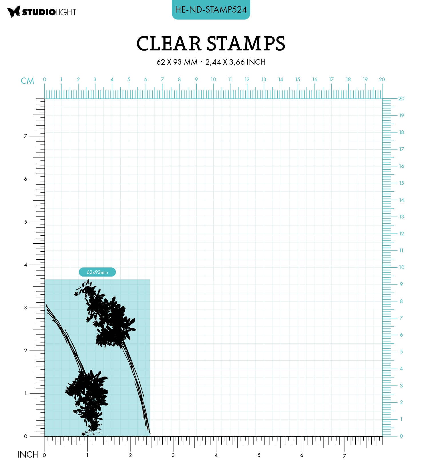 HEN Clear Stamp Wild Meadow Natures Dream 62x93x3mm 2 PC nr.524