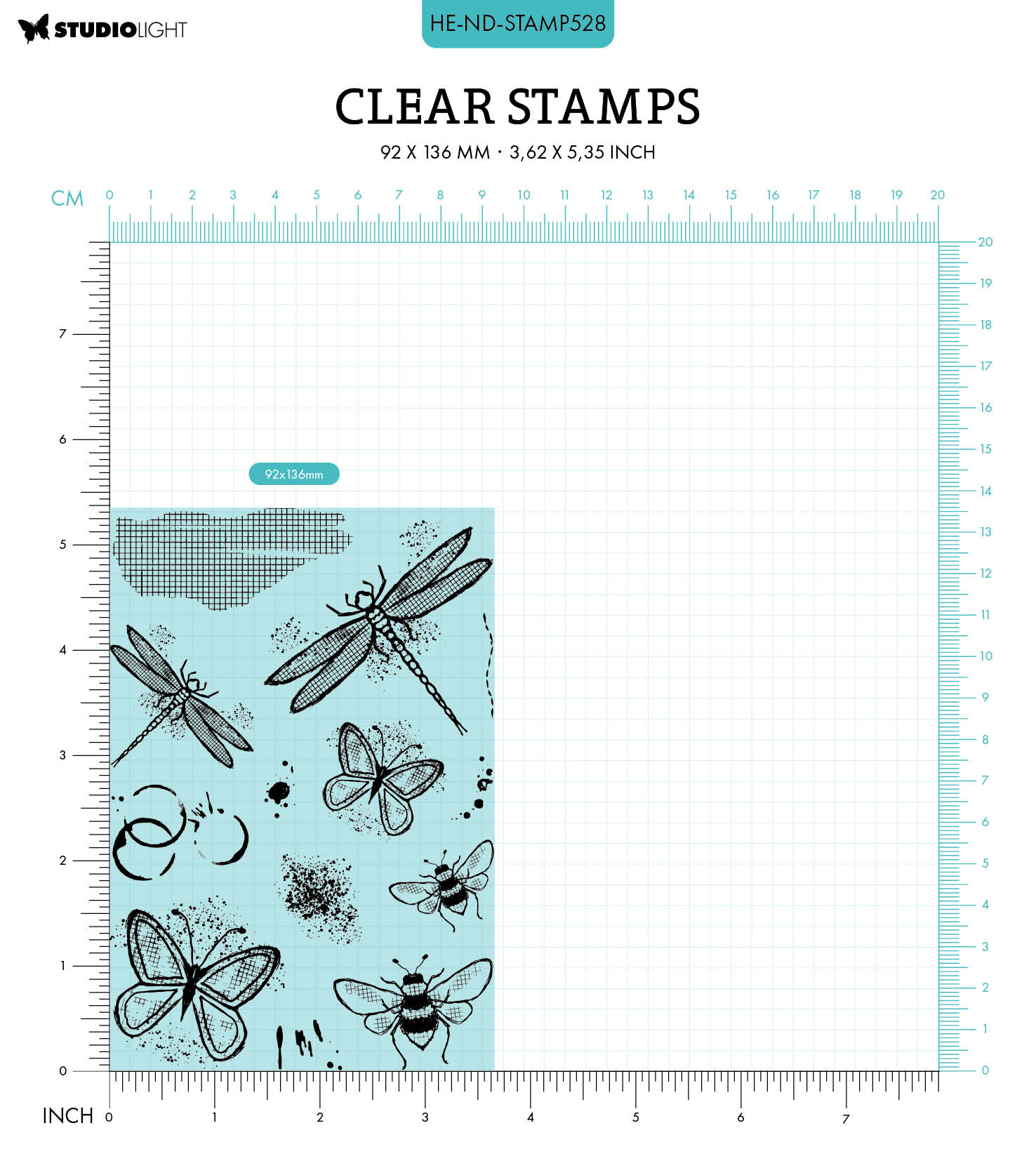 HEN Clear Stamp Nature's Flight Natures Dream 92x136x3mm 12 PC nr.528
