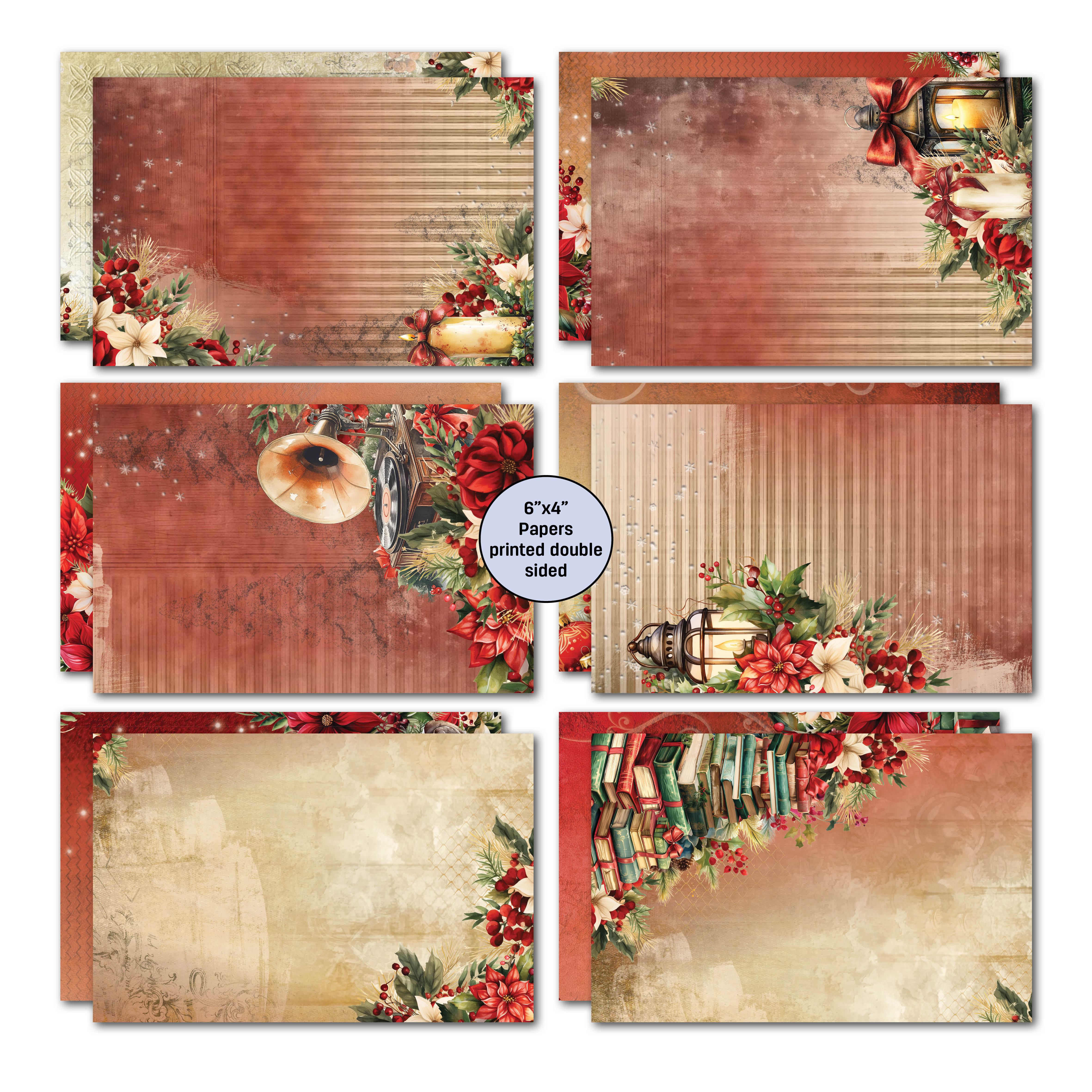 3Quarter Designs Holly Jolly 6x4 Card Pack