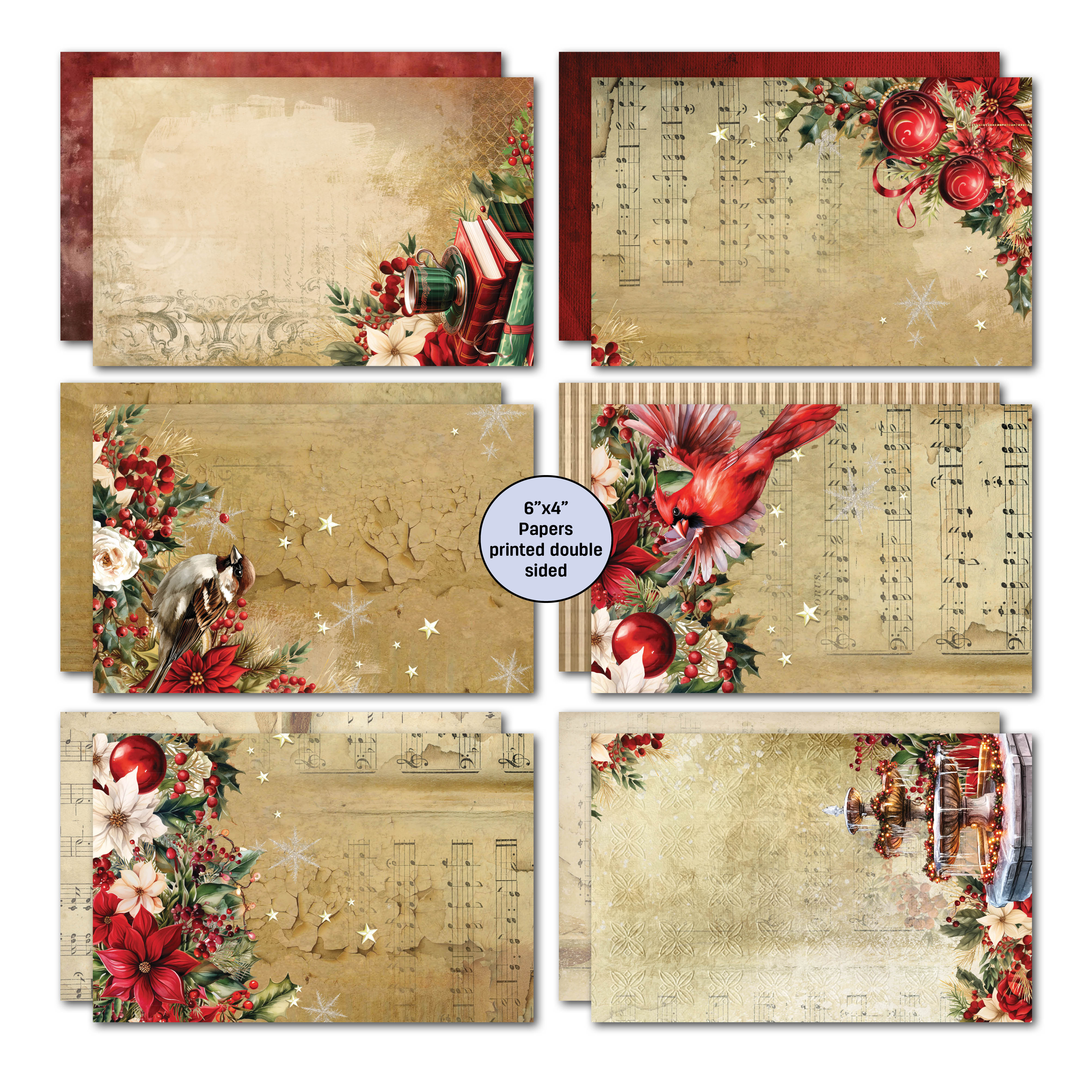 3Quarter Designs Holly Jolly 6x4 Card Pack