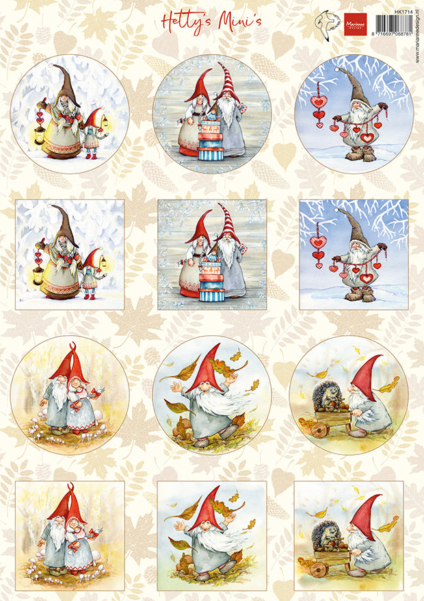 Marianne Design A4 Cutting Sheet - Hetty's Mini's - Gnomes