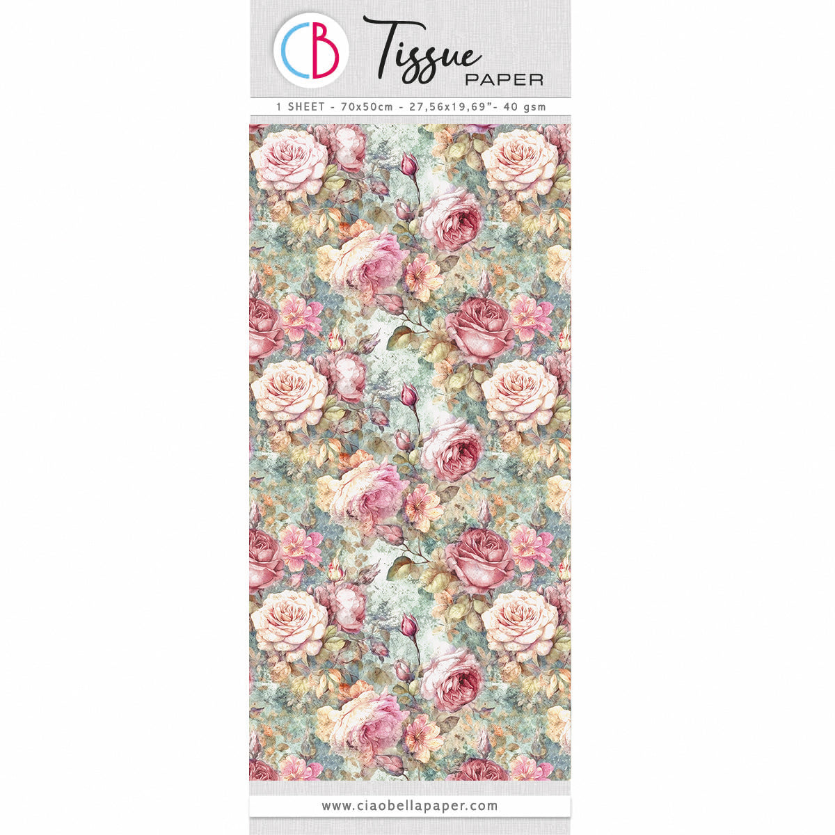 Tissue Paper cm69x49 27.66"x19.29” Hill Garden