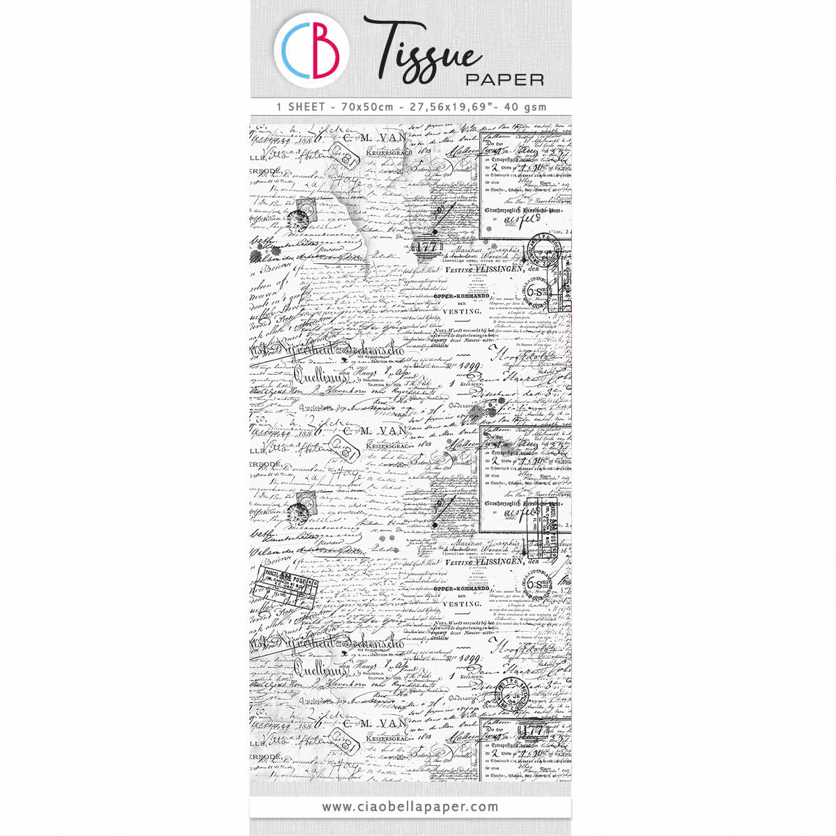 Tissue Paper cm69x49 27.66"x19.29” Gentlemen Words