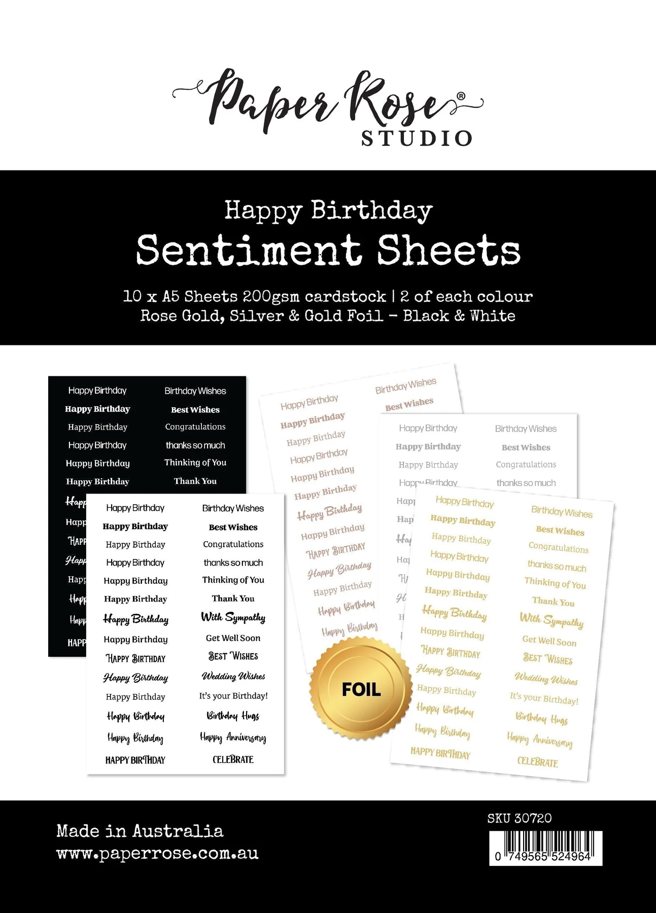 Happy Birthday Sentiment Sheets 30720