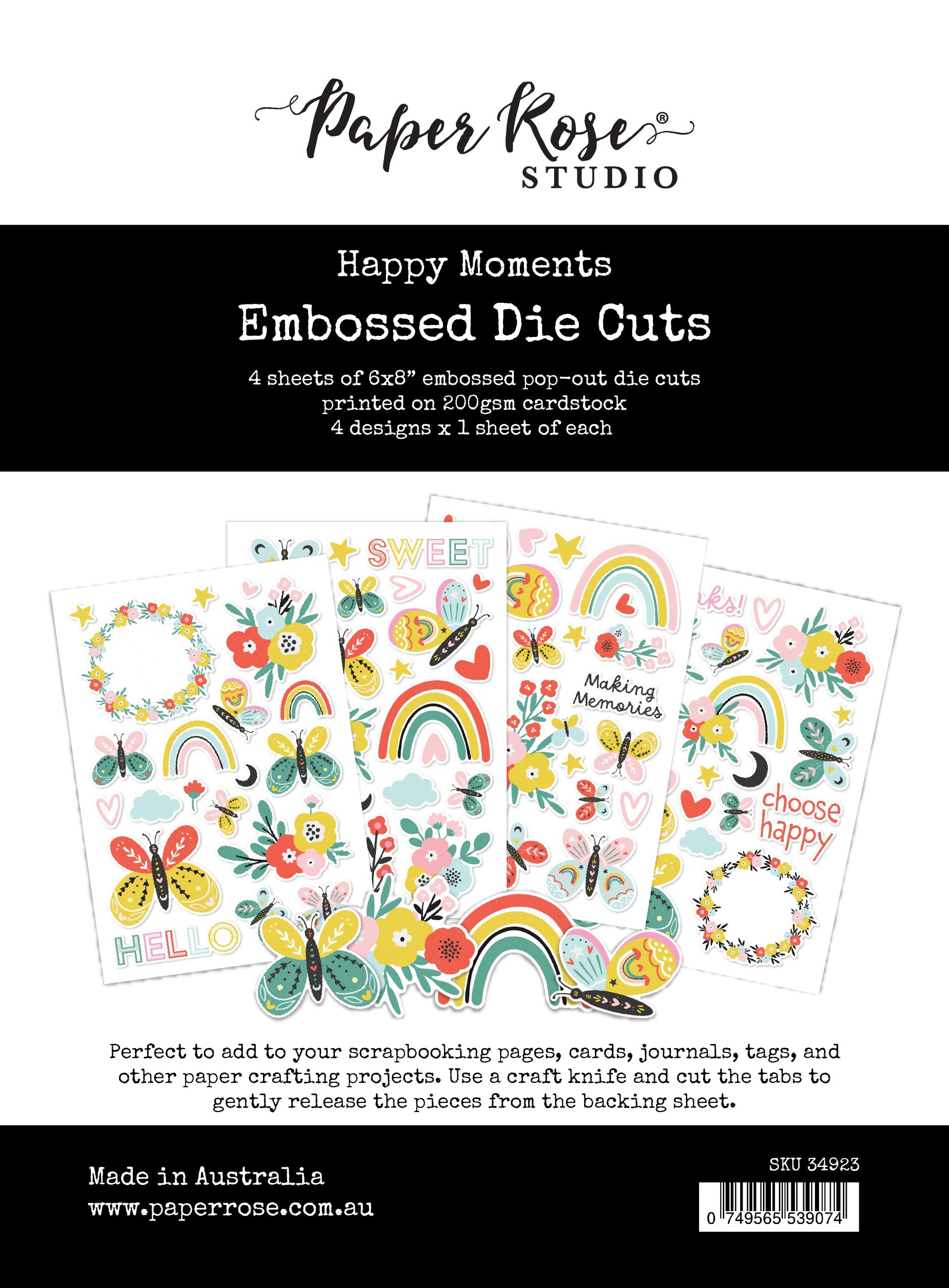 Happy Moments Embossed Die Cuts 34923