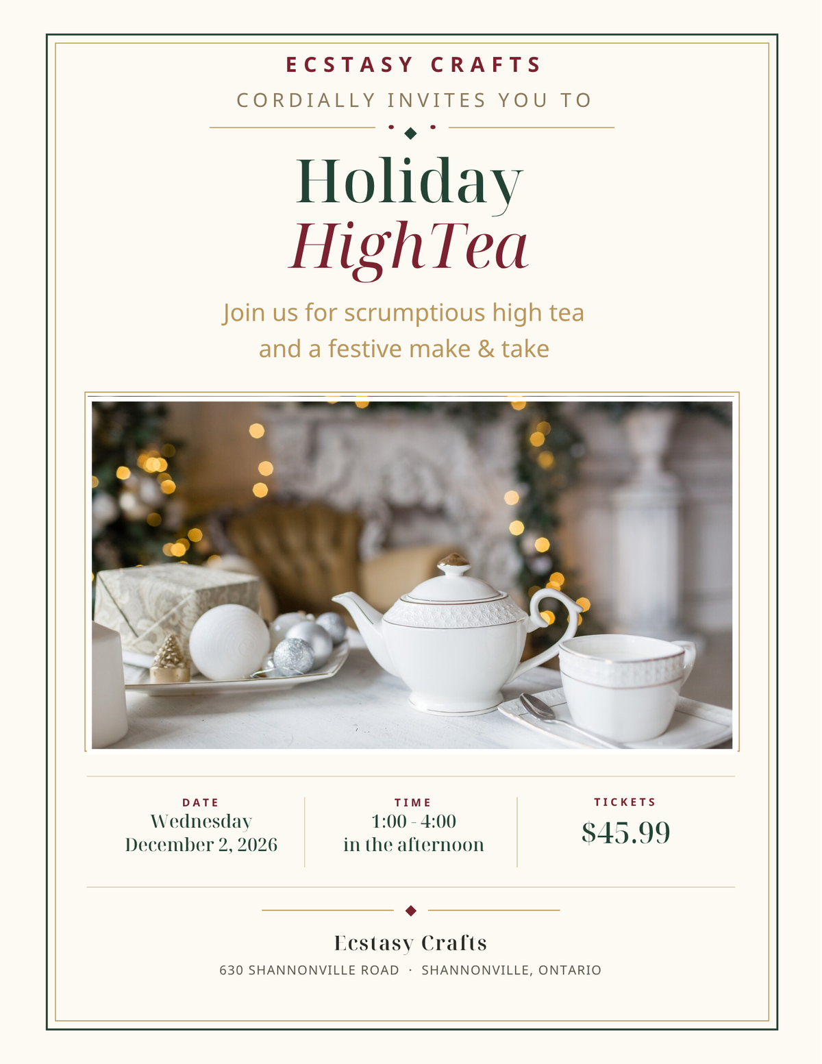 Holiday High Tea 2026