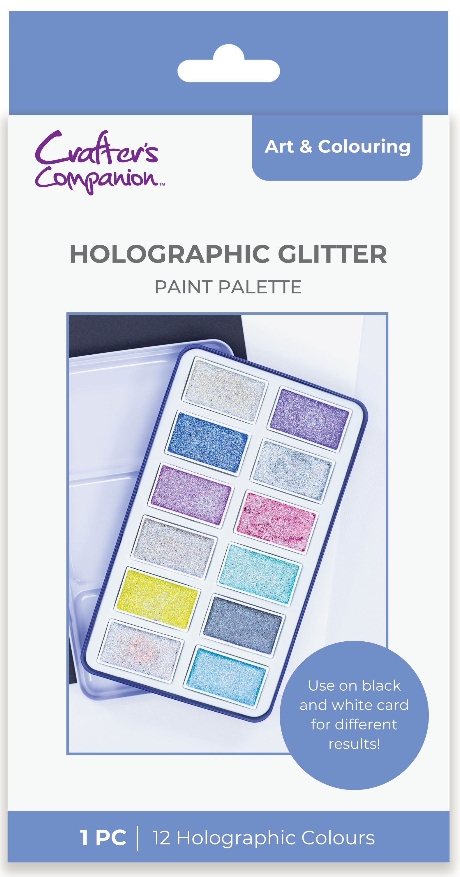 Crafter's Companion Holographic Glitter Paint Palette - 12 Colours