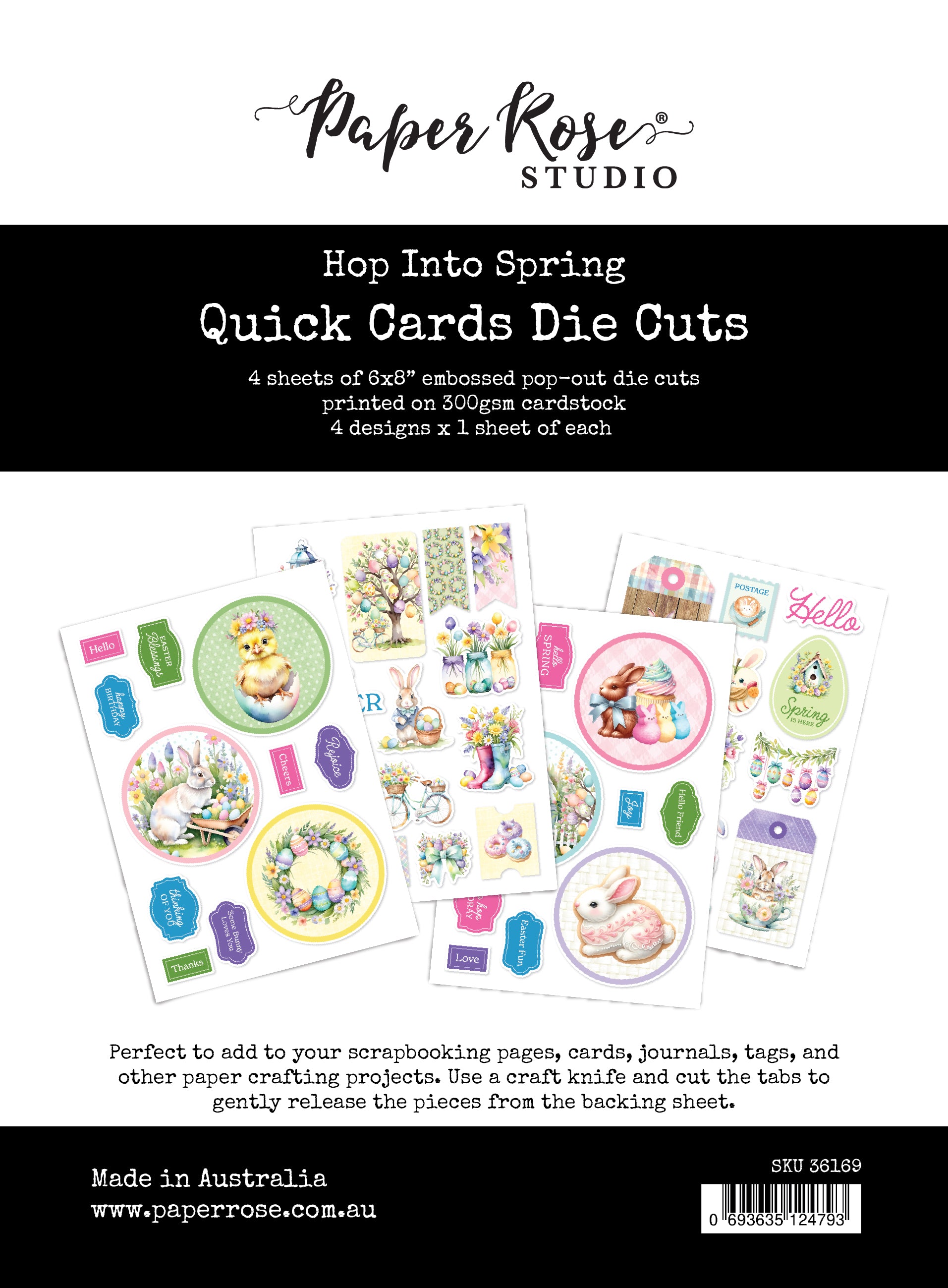 Hop Into Spring 6x8" Quick Cards Die Cuts 36169
