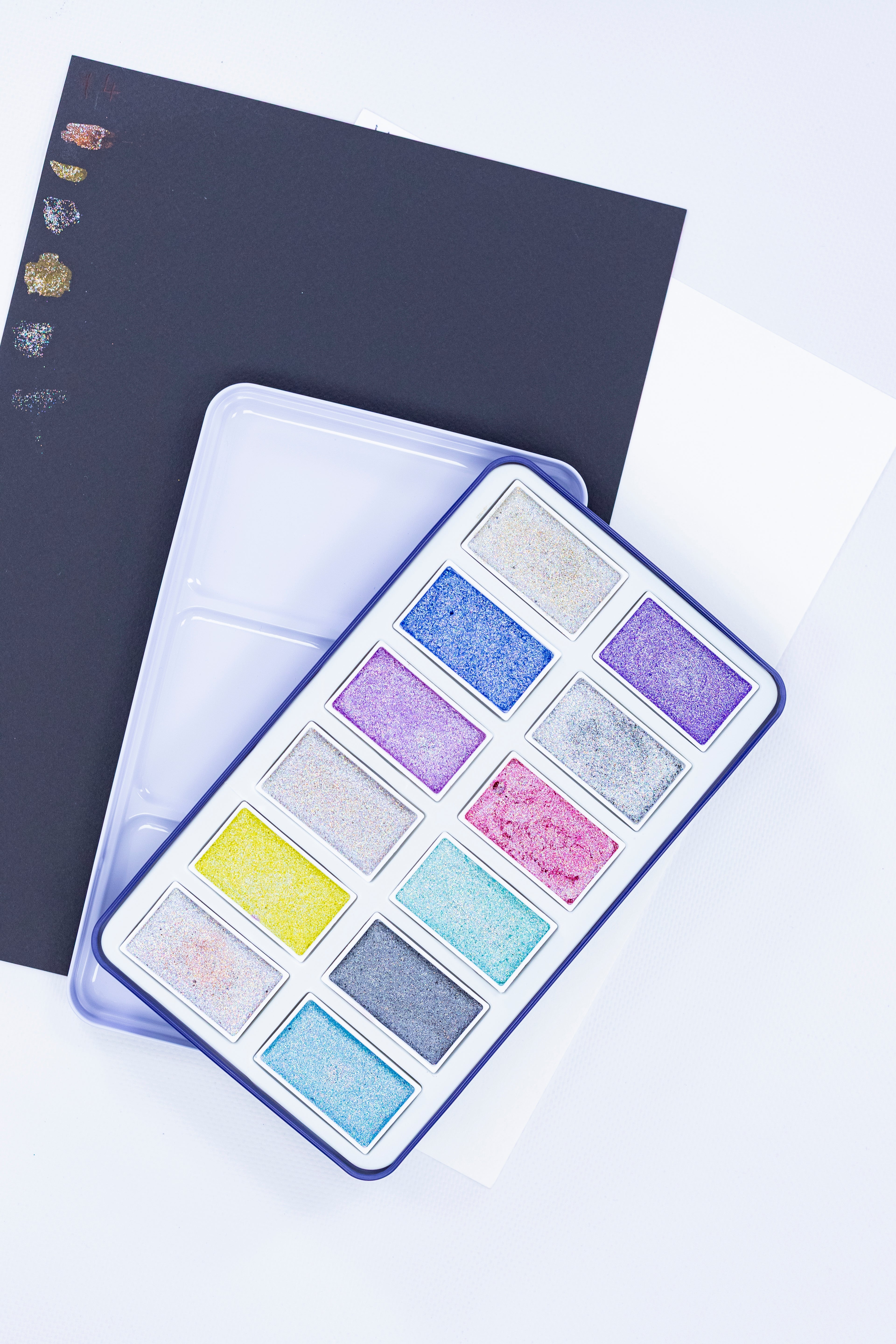 Crafter's Companion Holographic Glitter Paint Palette - 12 Colours