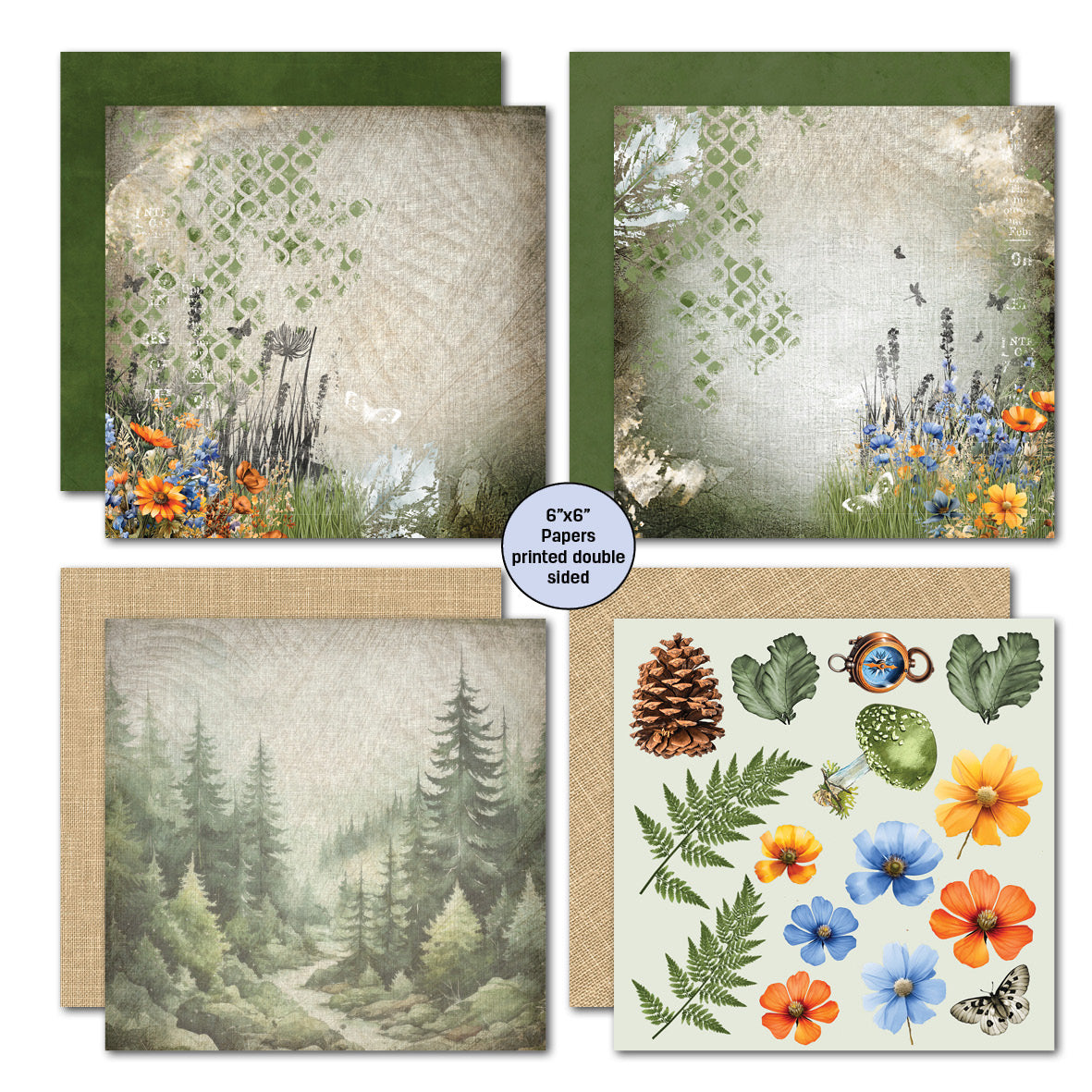 3Quarter Designs Idyllic Woods 6x6 Paper Pack