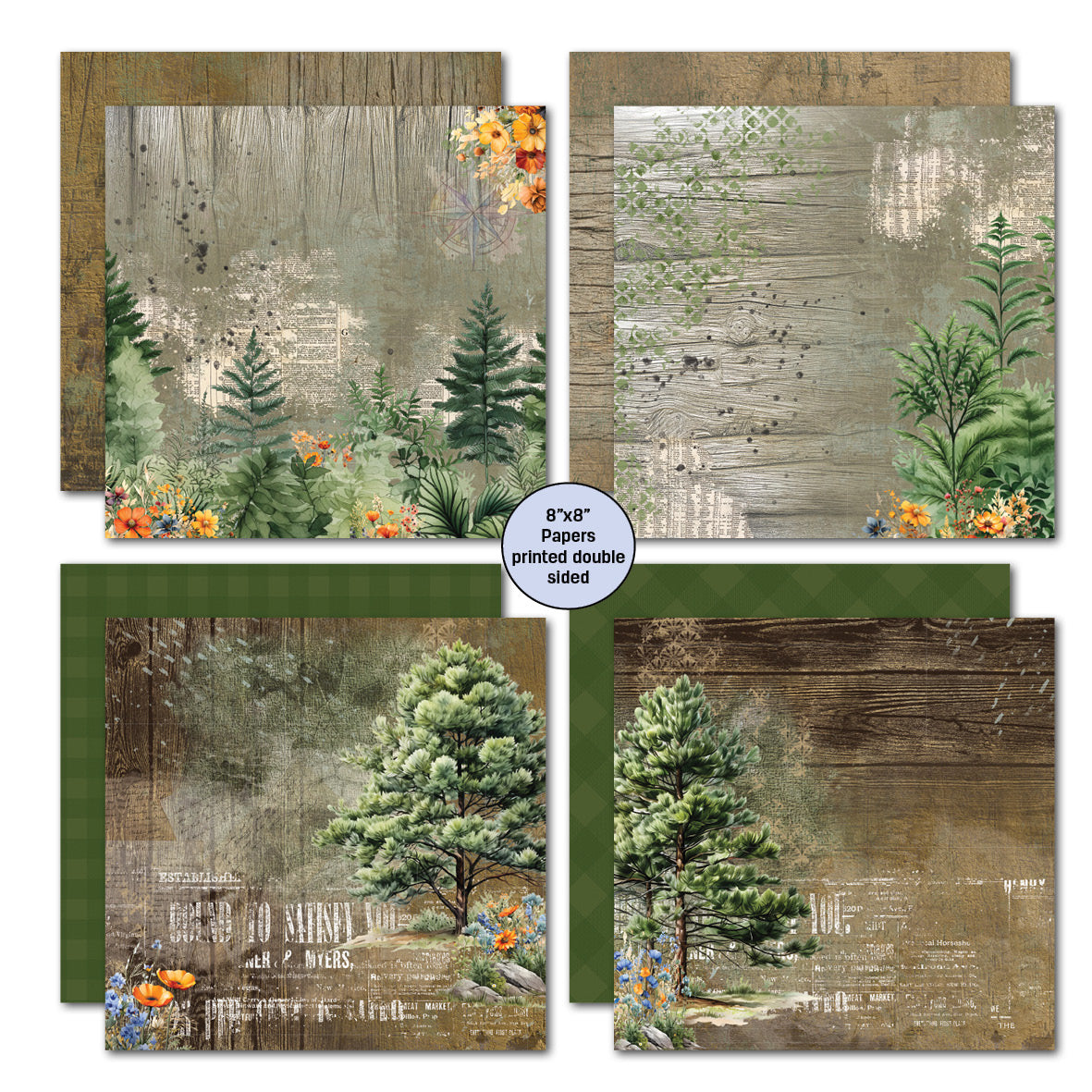 3Quarter Designs Idyllic Woods 8x8 Paper Pack