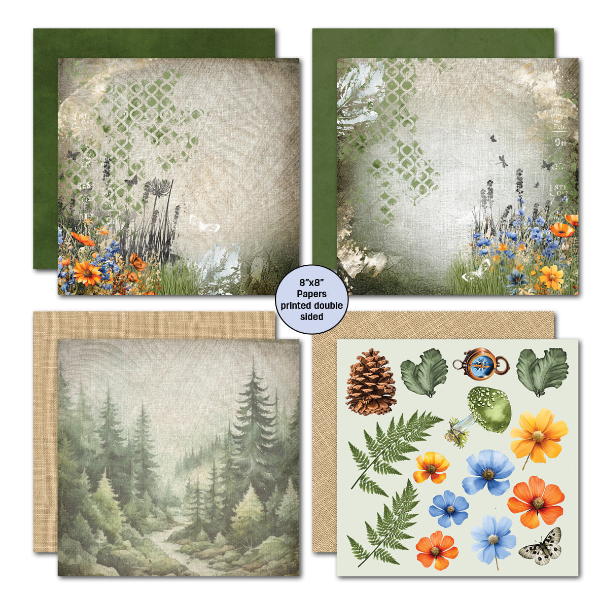 3Quarter Designs Idyllic Woods 8x8 Paper Pack