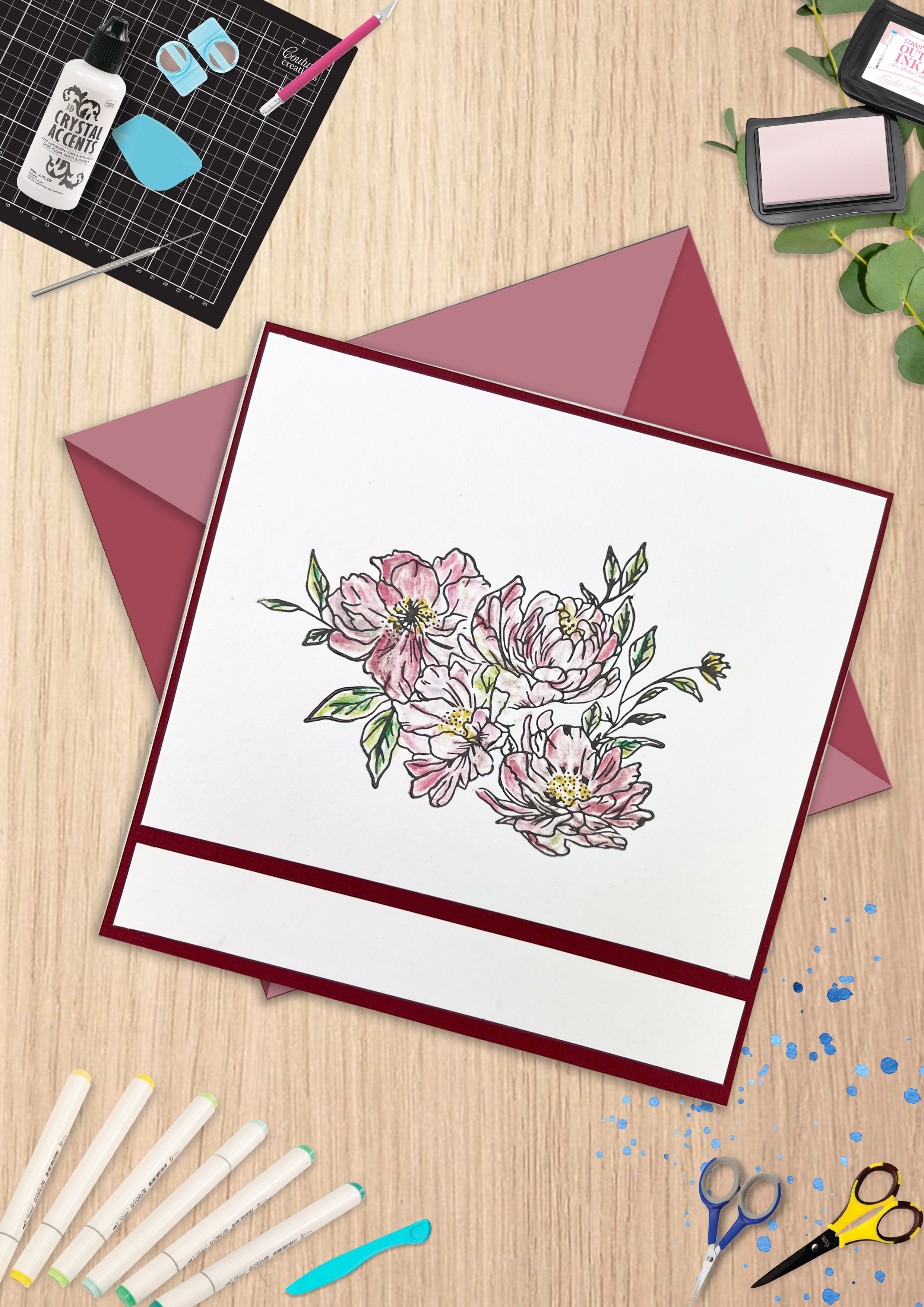 GoLetterPress Impression Stamp - Stamp 3 - Just for You Floral