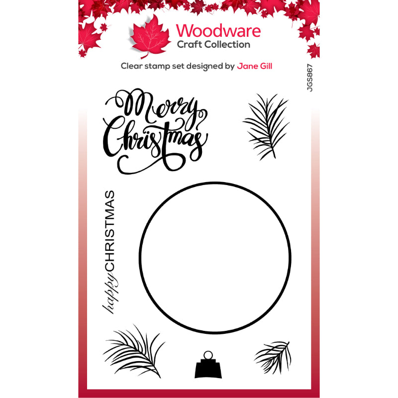 Woodware Clear Singles Paintable Baubles Big Circle 4 in x 6 in Stamp Set